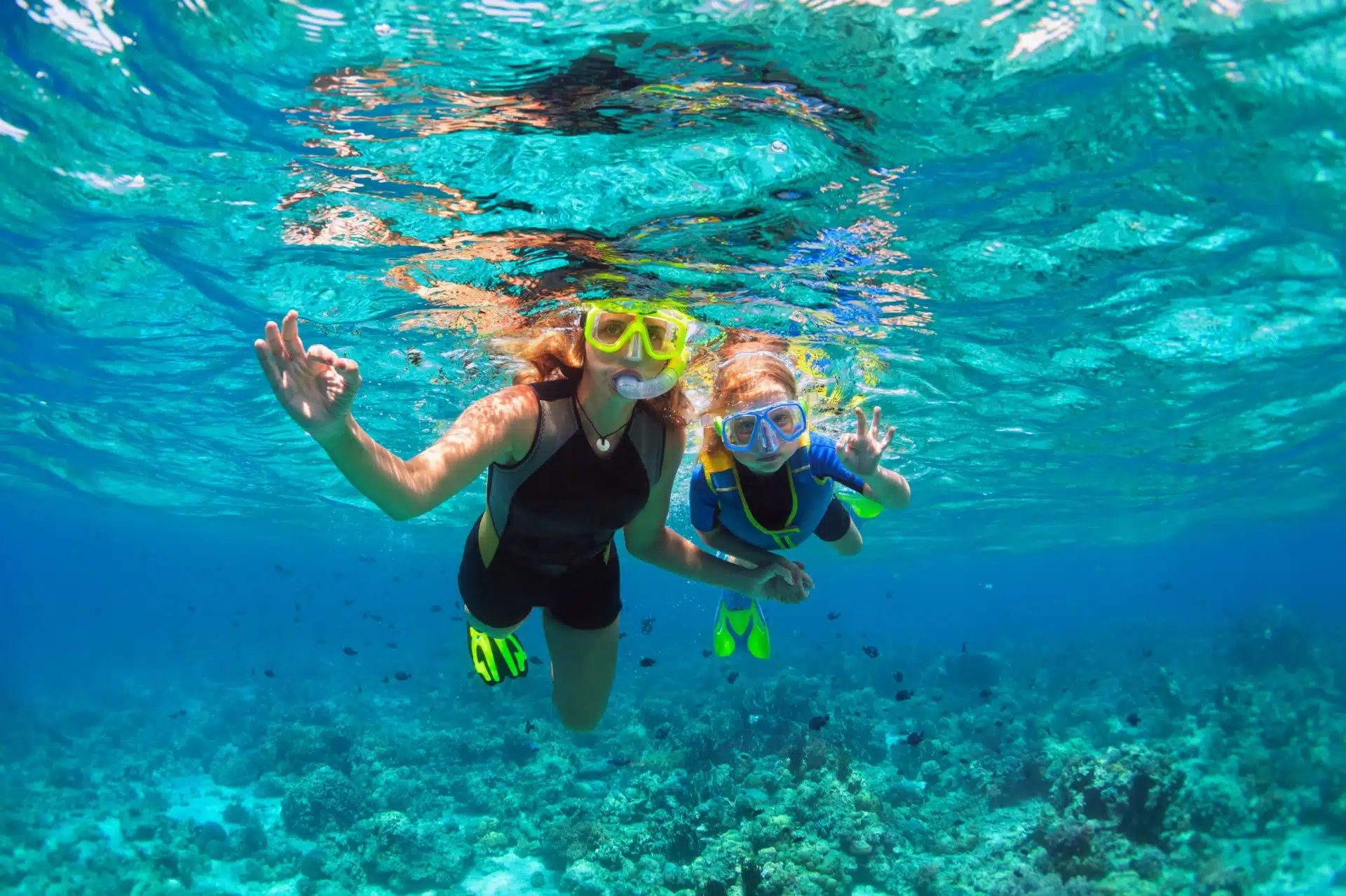 Snorkelers underwater - Lowtide Sailing
